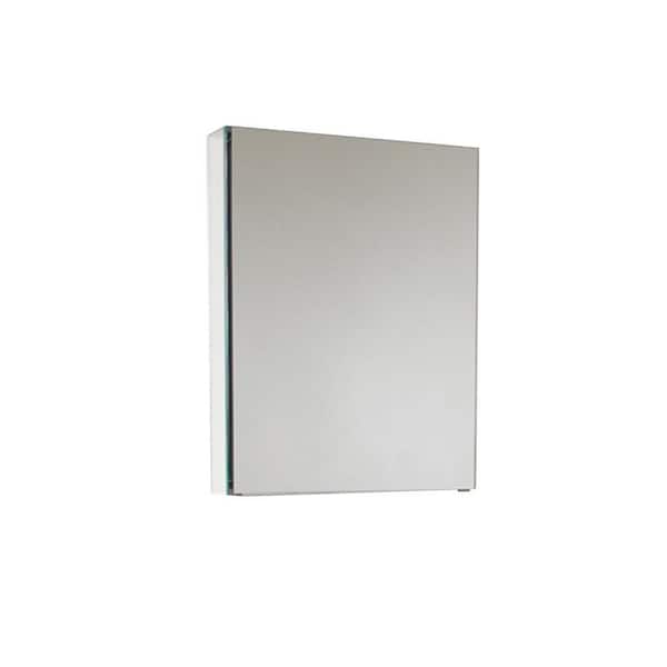 Fresca Senza 20 in. W x 26 in. H Rectangular Anodized Aluminum Medicine Cabinet with Mirror - Recessed or Surface-Mount