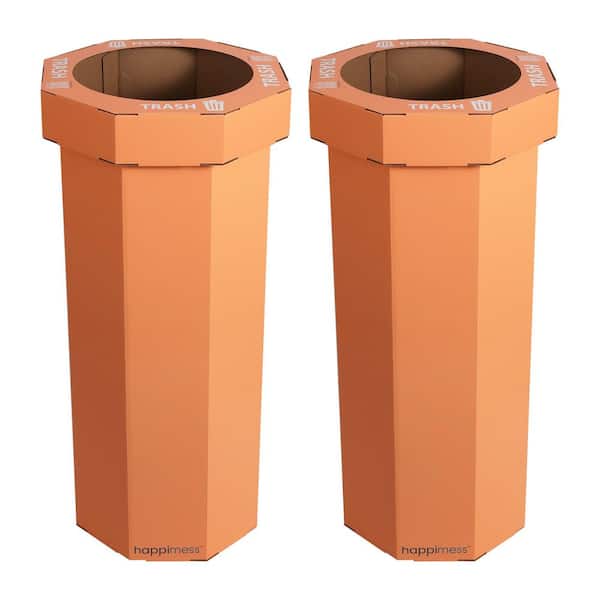 Fleur 25-gal. Carrot Cake Corrugated Cardboard Disposable Trash Can (Set of 2)