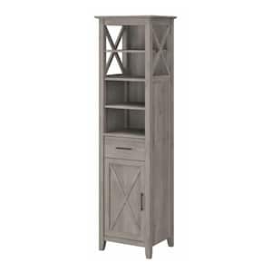 Key West 18.9 in. W x 15.67 in. D x 68.11 in. H Gray Particle Board Freestanding Linen Cabinet in Driftwood Gray