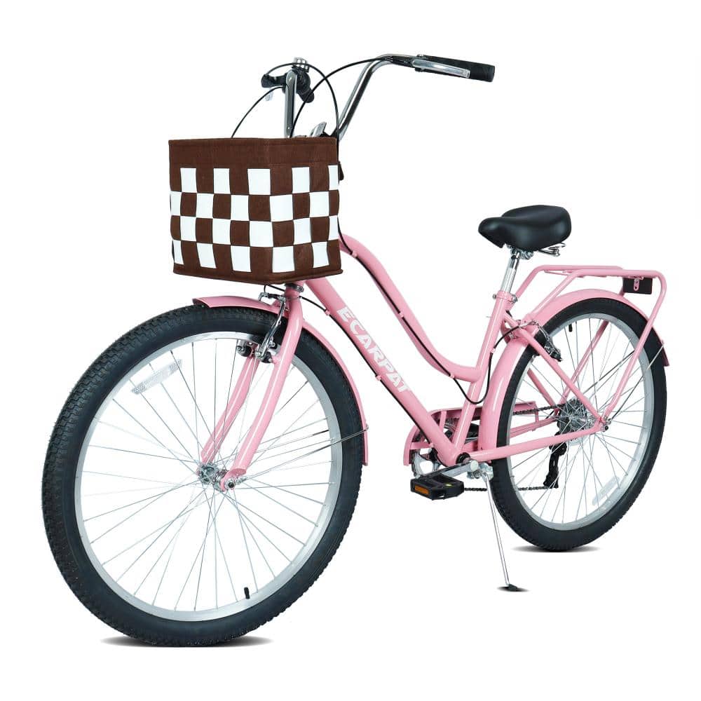 26 Inch 7-Speed Pink High-Tensile Steel Frame City Commuter Bike with Alloy Wheels V-Brakes for Adults price history on PriceWatchPro