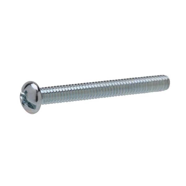 #10-32 x 2 in. Combo Round Head Zinc Plated Machine Screw (4-Pack)