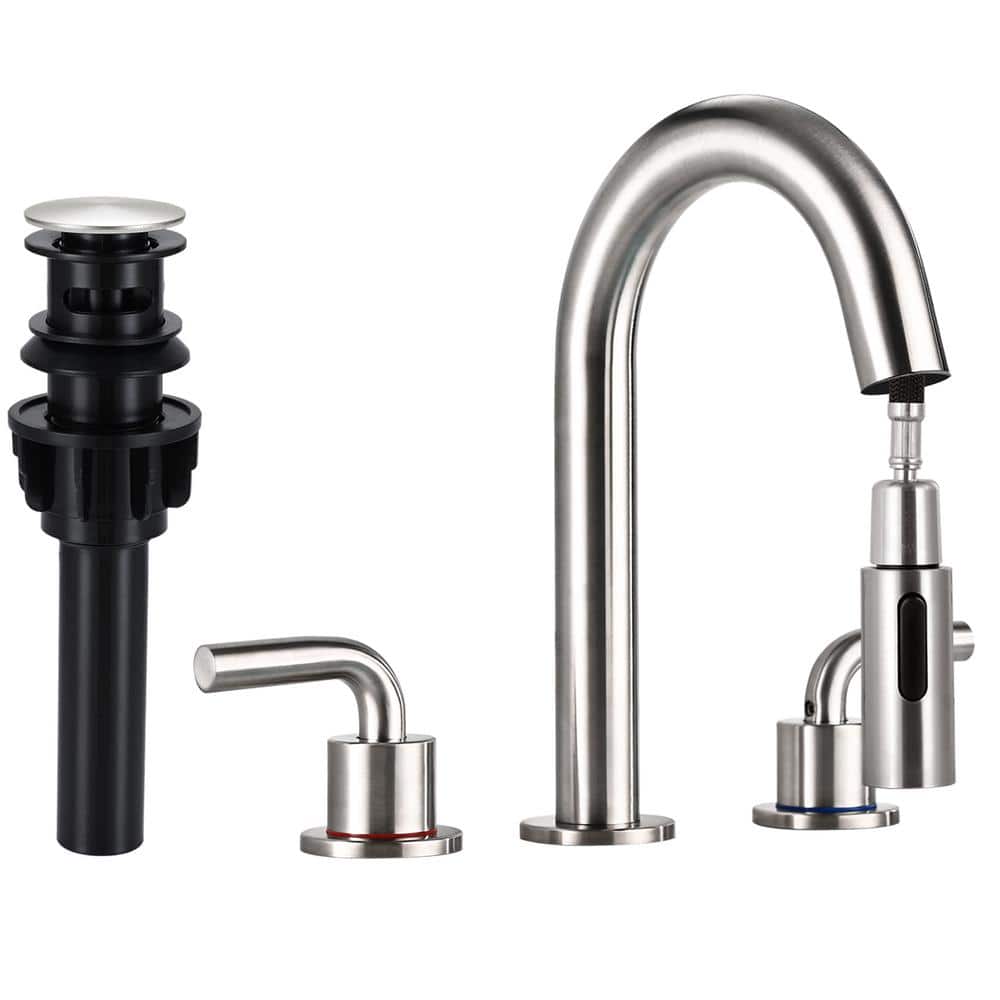 8 in. Widespread Bathroom Faucet 3-Hole with Pull Out Sprayer, Bathroom Sin
