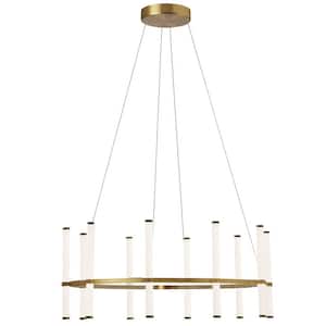 Corvette 10-Light Dimmable Integrated LED Aged Brass Statement Chandelier