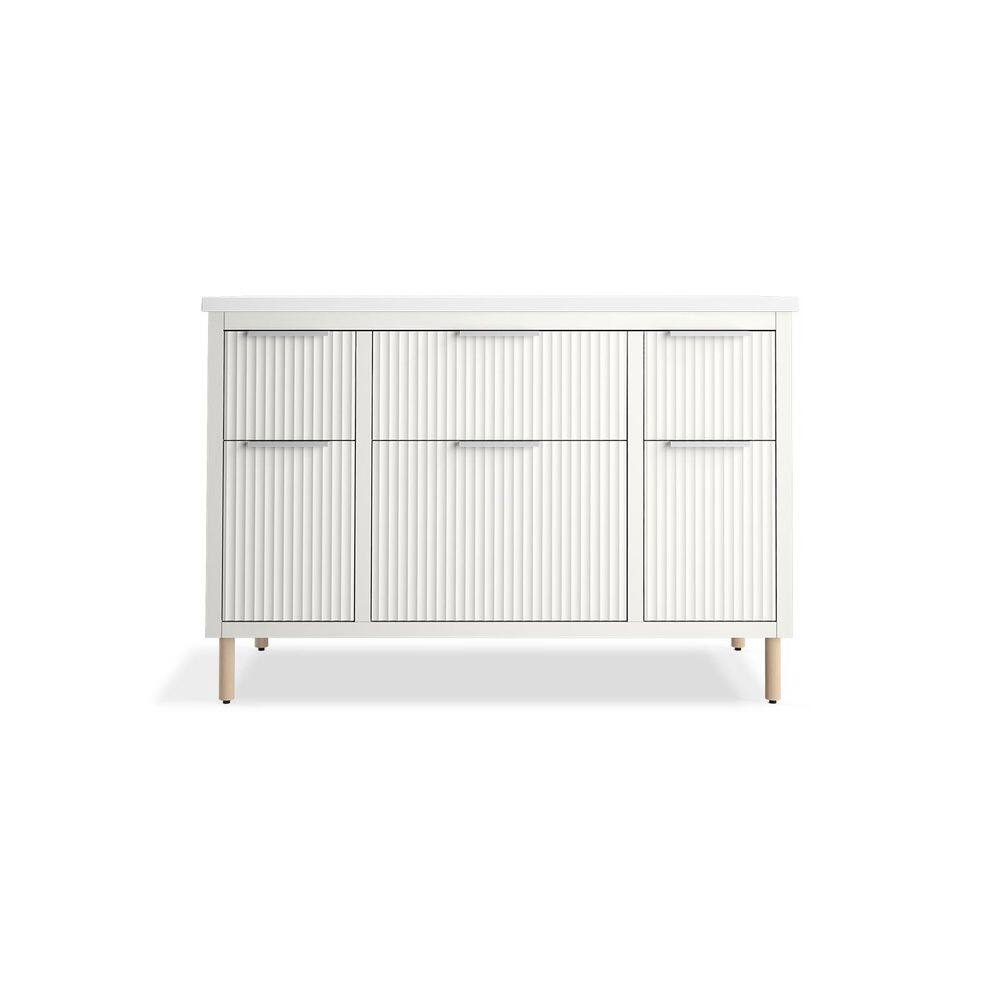 Spacity 48" White Wall-Hung Bathroom Vanity with Quartz Top