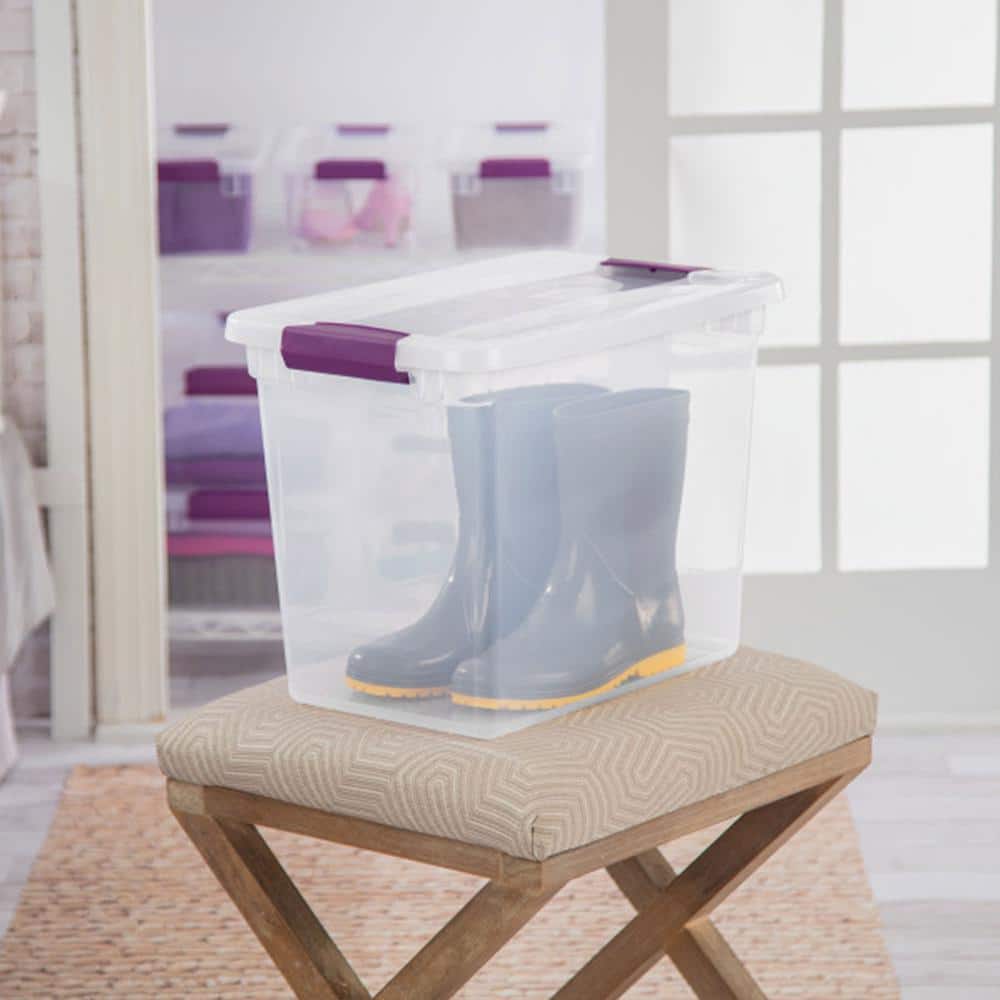 ClearView Kids' Room 27 Quart Plastic Stackable Storage Box with Latch Lid