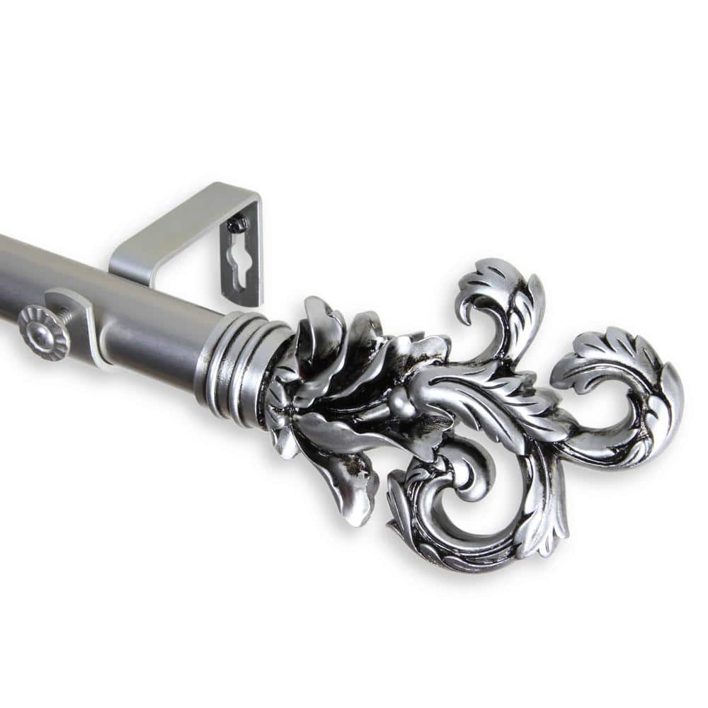 Plume 160 in. - 240 in. Adjustable 1 in. Dia Single Curtain Rod in Satin Nickel price history on PriceWatchPro