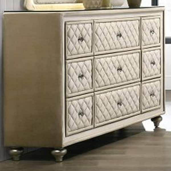 Acme Furniture Lucienne Beige Velvet 9 18 Dresser