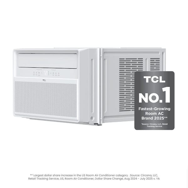 Q-Series 12000 (DOE) BTU 115 Volts Smart Window Air Conditioner Cools 550 sq. ft. with Remote and Wi-Fi Enabled in White