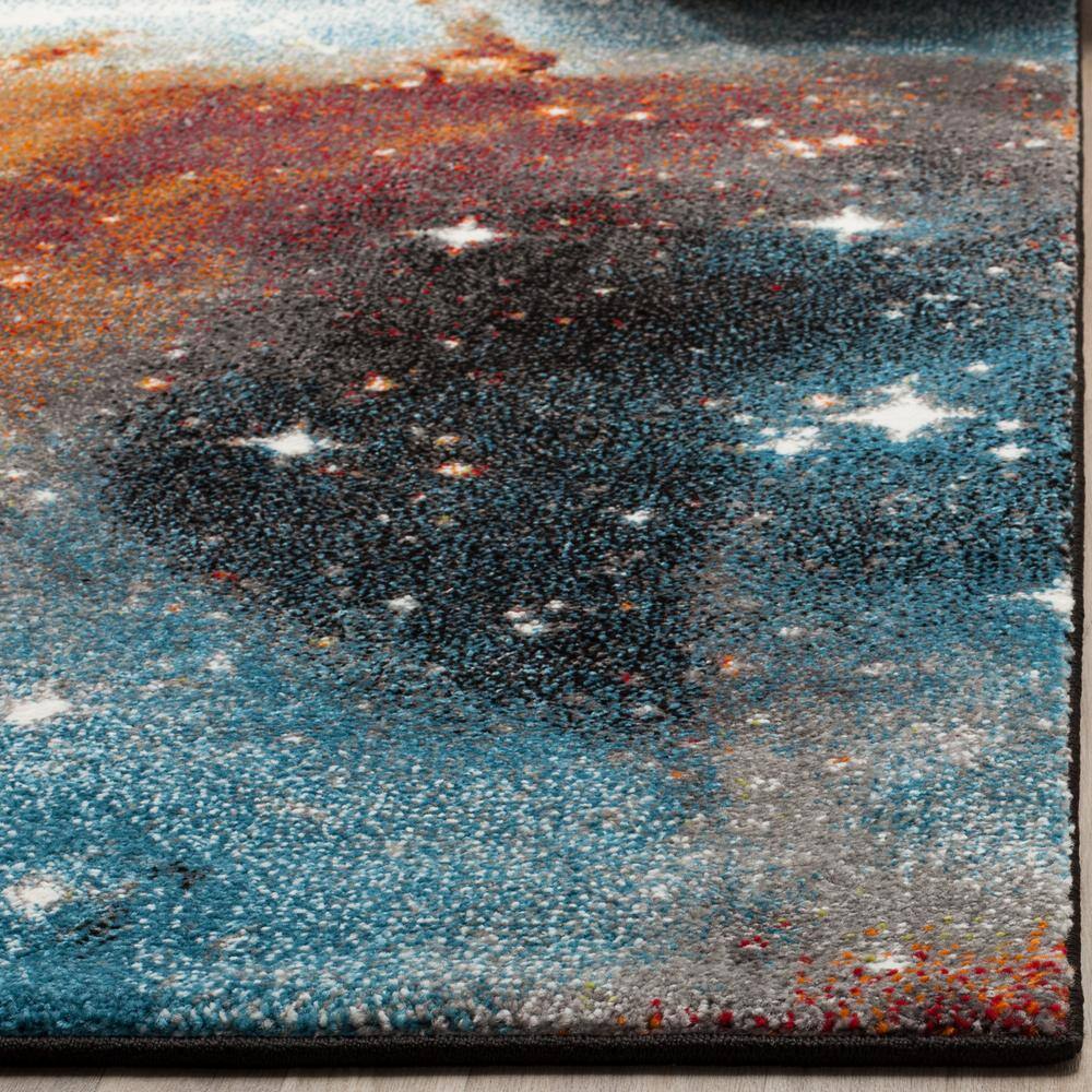 Celestial Charm Orange/Multi Synthetic 8' x 10' Area Rug
