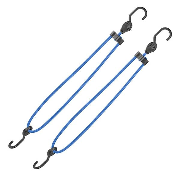 22 in. to 32 in. Adjustable Super Strong Bungee, Blue (2-Pack)