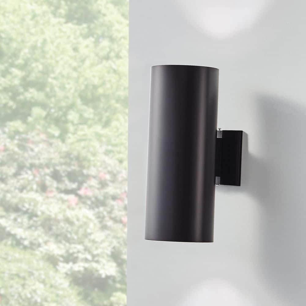 KICHLER Independence 15 in. 2-Light Black Outdoor Hardwired Wall