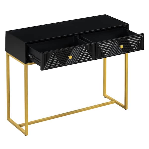 38 in. W x 14 in. D x 24.4 in. H Bathroom Black Linen Cabinet