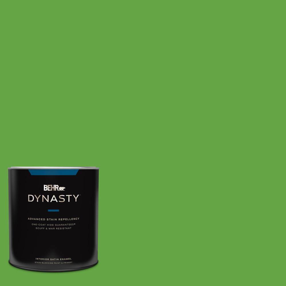 BEHR DYNASTY 1 qt. 430B6 Caterpillar Satin Enamel Interior StainBlocking Paint & Primer