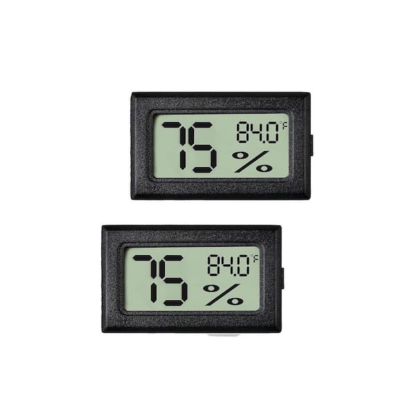 Digital Display Wireless Reptile Thermometer Hygrometer Adhesive Easy Install Accurate Humidity Gauge 2-Pieces