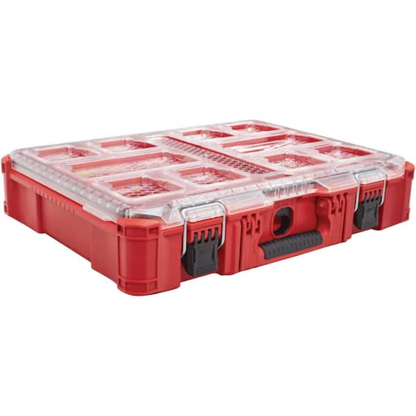 PACKOUT Small Parts Organizer 5-11 Compartment Tool Slim Box Removable Dividers 