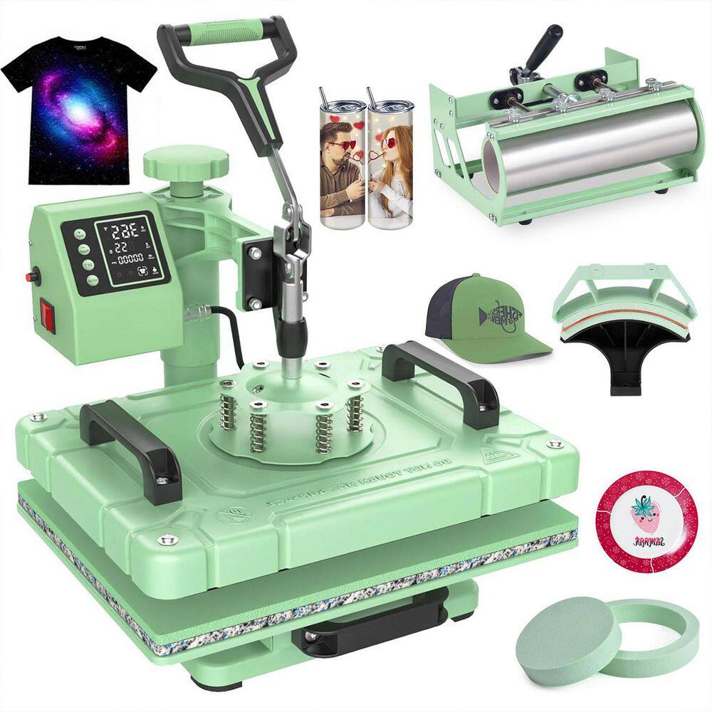 5 in 1 Heat Press Machine with 30oz. Tumbler Press, 12 in.x15 in.Swing Away T-Shirt Printing Press, Digital Control price history on PriceWatchPro