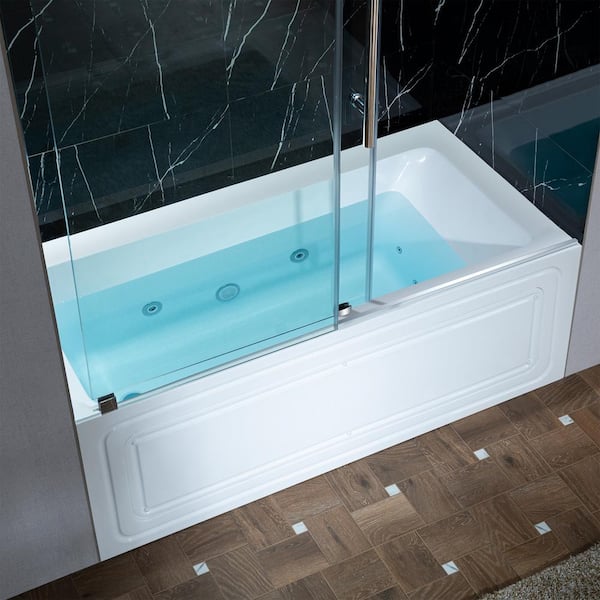 WOODBRIDGE 60 in. x 32 in. Whirlpool and Heated Bathtub with