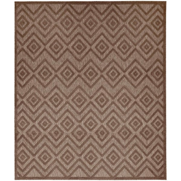 Nourison Versatile Brown 10 ft. x 14 ft. Diamond Contemporary Indoor Area Rug