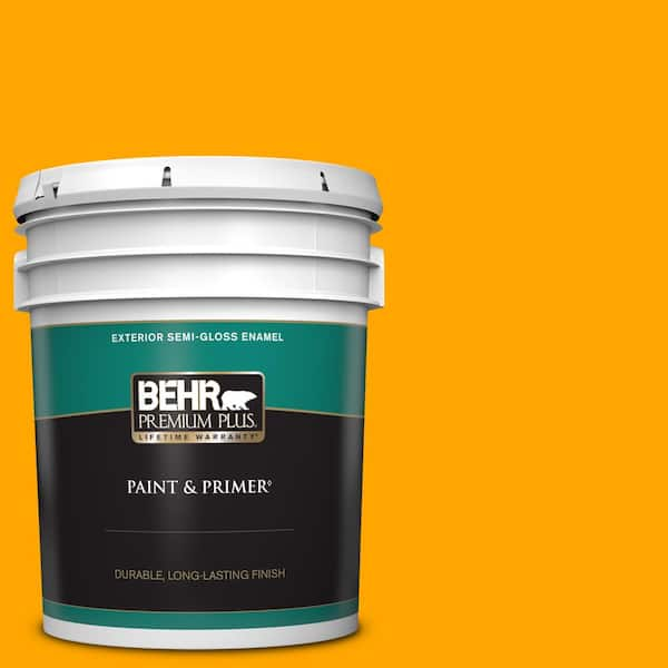 BEHR PREMIUM PLUS 5 gal. #S-G-330 Instant Delight Semi-Gloss Enamel Exterior Paint & Primer