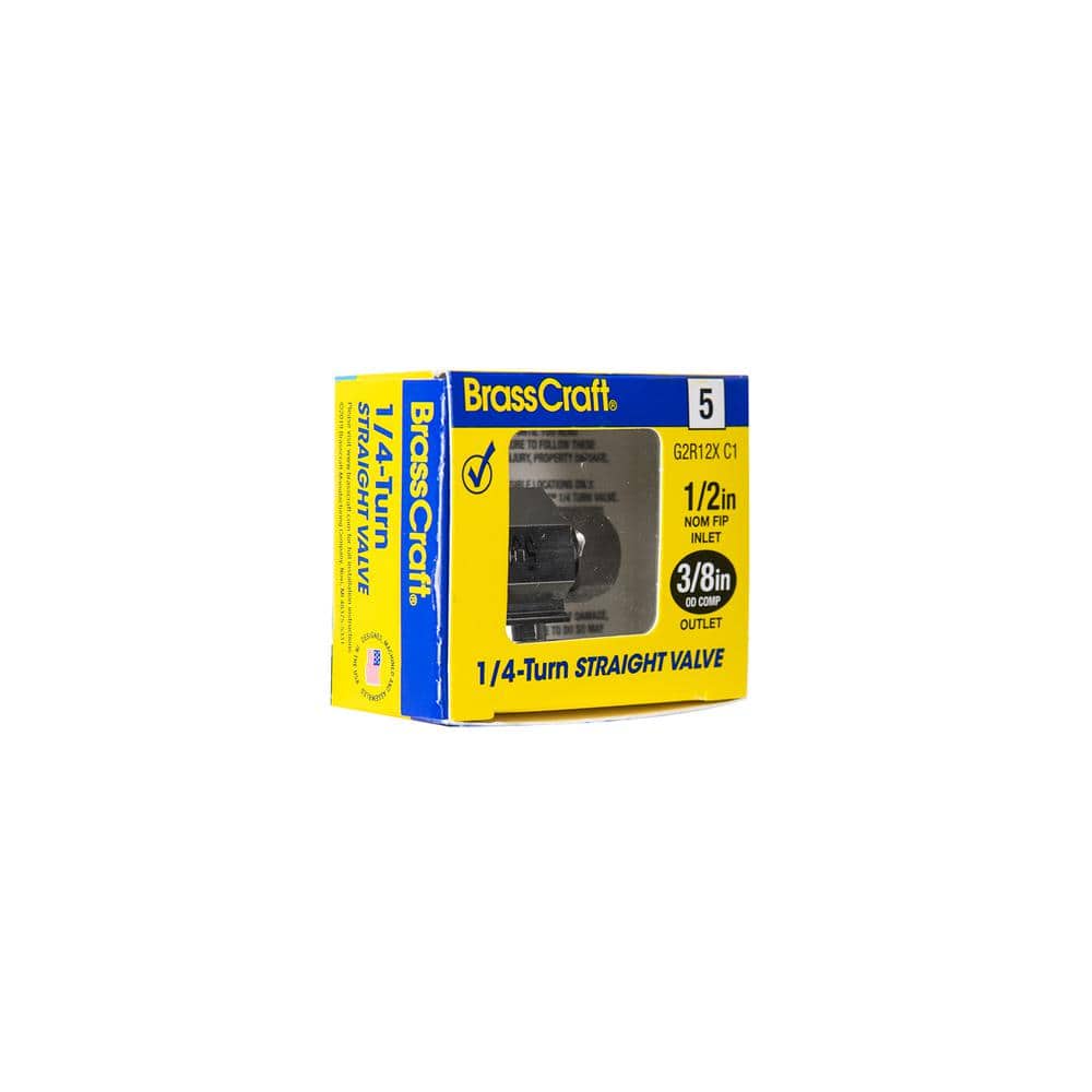 BrassCraft Chrome-Plated 1/2" FPT x 3/8" MPT Quarter Turn Shut-Off Valve