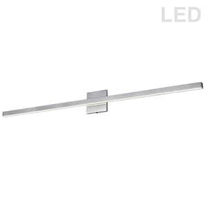 Arandel 1.5 in. 1-Light Polished Chrome LED Vanity Light Bar with White Acrylic Shade