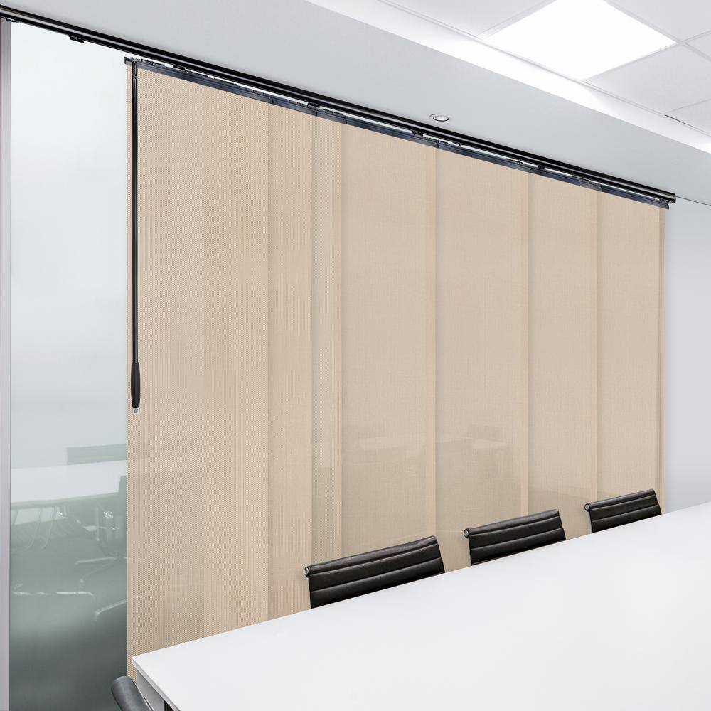 Sienna Mesh 110 in.- 153 in. W x 116 in. L Adjustable 7-Panel Black Single Rail Panel Track with 23.5 in. Slates price history on PriceWatchPro