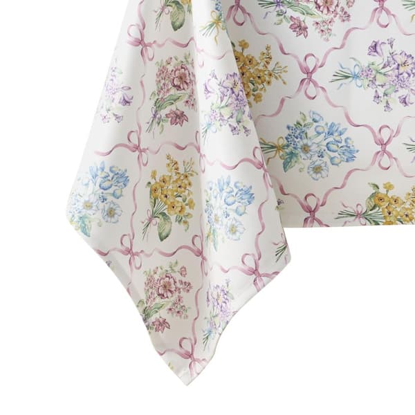 Lenox Bouquet Ribbon Tablecloth, Multicolor - 60"W x 84"L