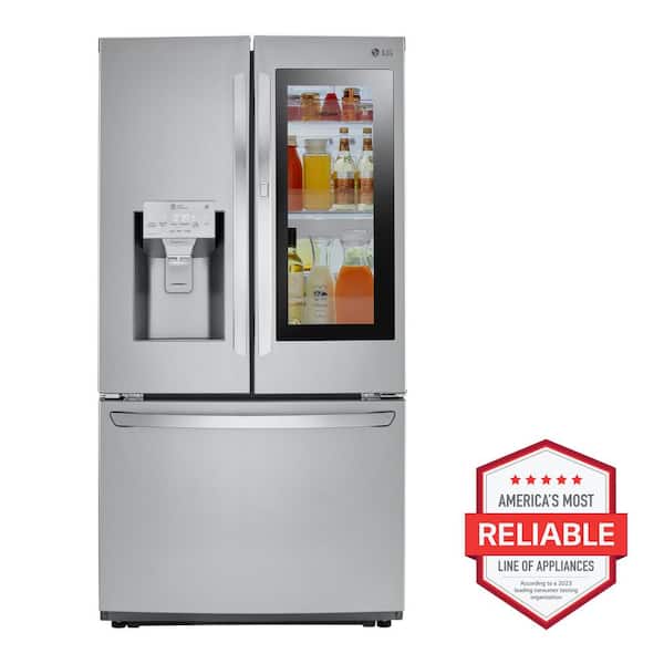 LG 26 cu. ft. French Door Smart Refrigerator with InstaView Door-in-Door, Glide N' Serve in PrintProof Stainless Steel