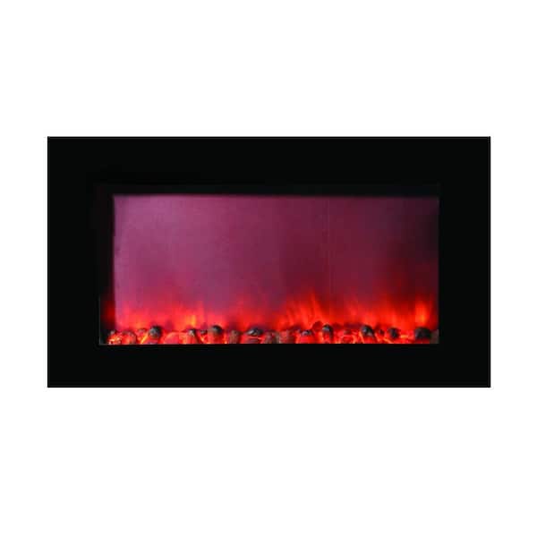 Yosemite Home Decor 40 in. Wall-Mount Widescreen Electric Fireplace in Black