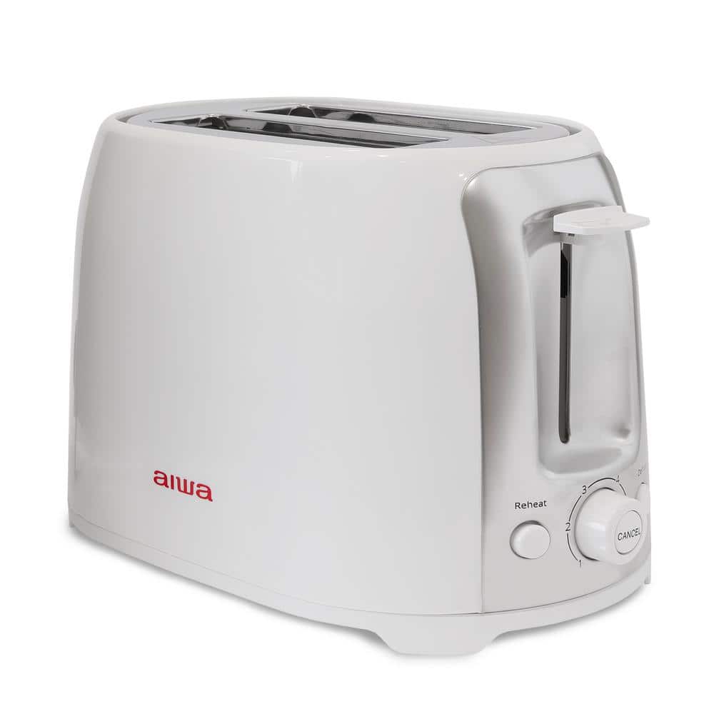 White, 2 Slice Wide Slot, Toaster Reheat and Defrost Function, 6 Browning S