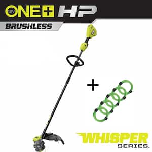 ONE+ HP 18V Brushless Whisper Series Cordless Battery String Trimmer w/ Extra 5-Pack Pre-Cut Spiral Line (Tool Only)
