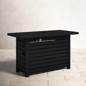 24 in. H x 54 in. W Steel Outdoor Fire Pit Table, Made with Steel Base and Neutral Finish, With Cover, Black