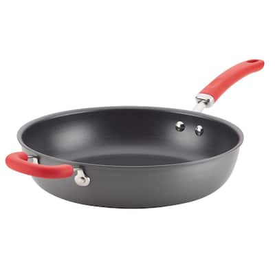 Rachael Ray Nitro Cast Iron Skillet 12-in ,Almond