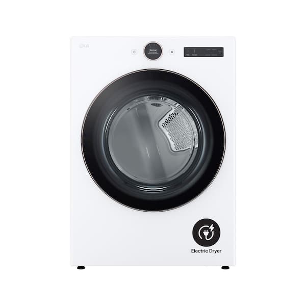 LG 7.4 cu. ft. Vented Stackable SMART Electric Dryer in White with TurboSteam and AI Sensor Dry Technology