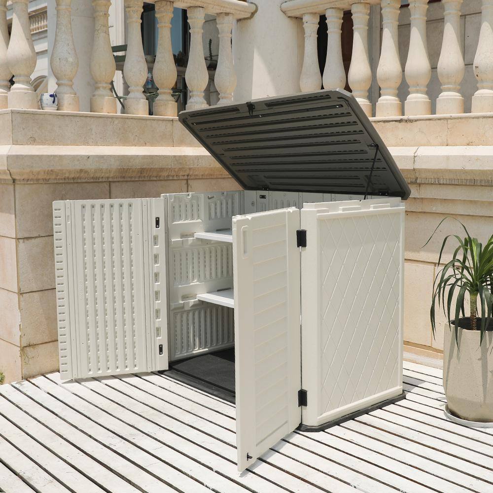 Buy 50 in. W x 29 in. D x 41 in. H Off White HDPE Outdoor Storage