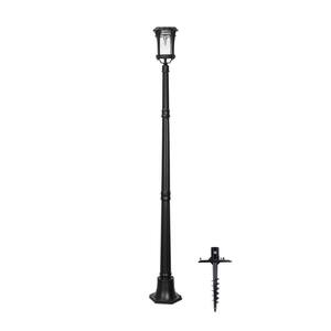 Aurora Bulb Black Integrated LED Lamp Post with EZ-Anchor