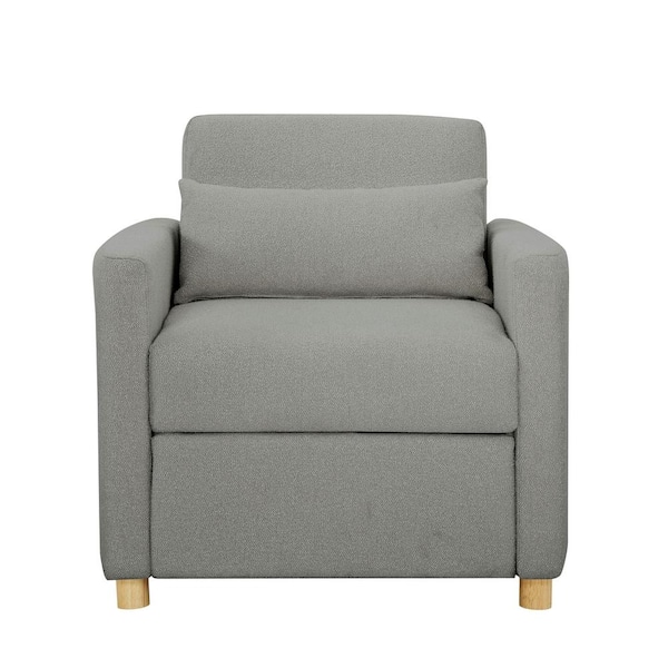 Serta Corwin 36 in. Grey Polyester Twin Convertible Chair 