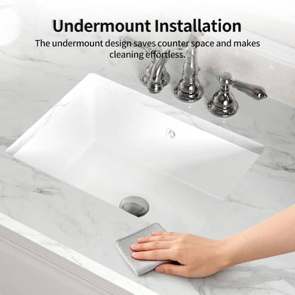 DEERVALLEY 18.31 in. x 13.58 in. Rectangular Undermount Bathroom