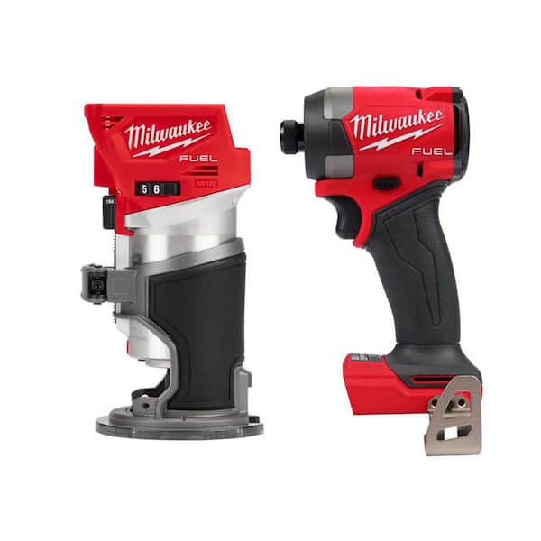 M18 FUEL 18V Lith-Ion Brushless Cordless Compact Router w/ 1/4 in. Impact Driver