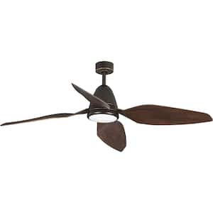 Holland 60 in. Indoor/Outdoor Integrated LED Bronze Global Ceiling Fan with Remote Included for Living Room and Bedroom