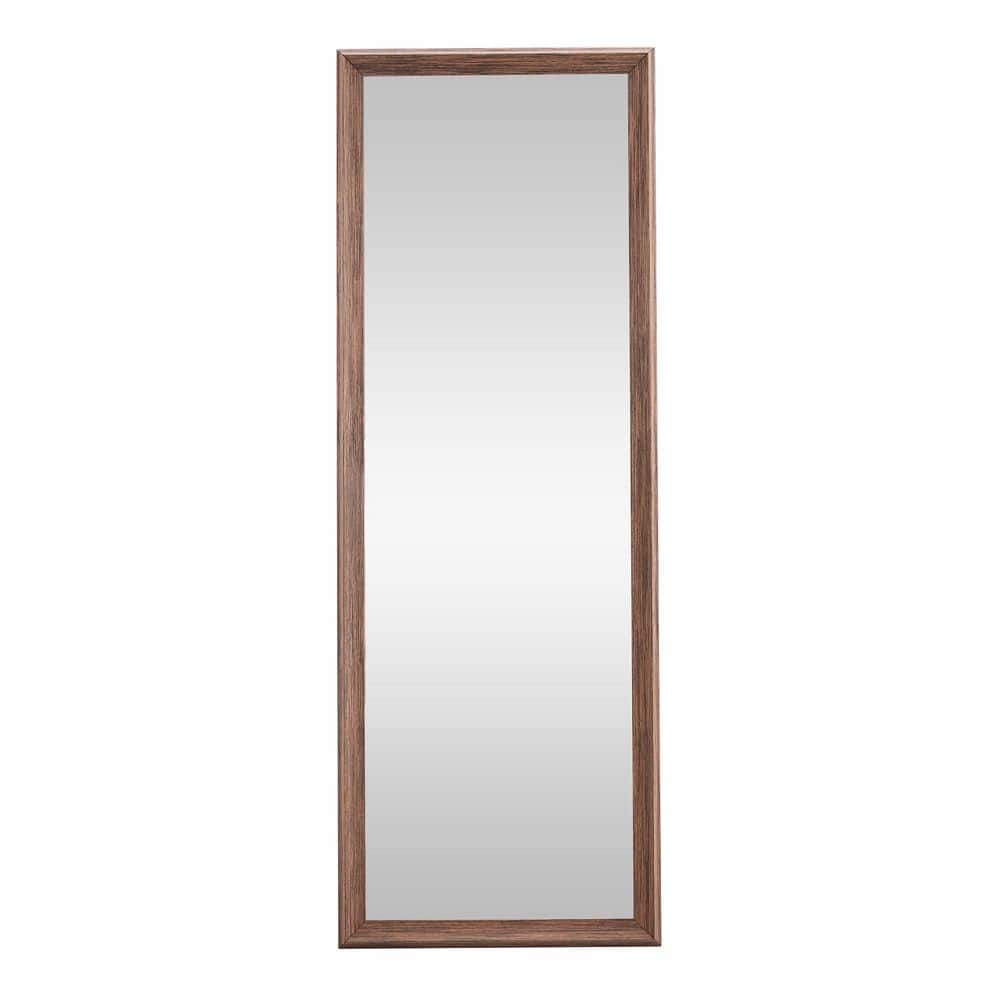 Brown 31.5 in. W x 71 in. H Wooden Frame Full Body Mirror Floor Standing Fu