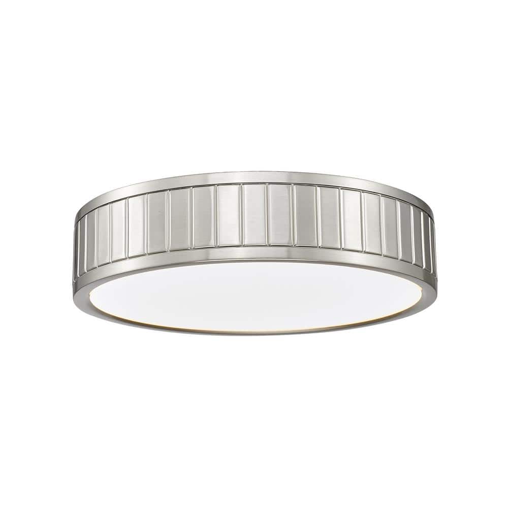 Madison 12.5 in. Brushed Nickel Integrated LED Flush Mount with Frosted Acr
