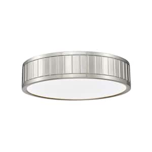 Madison 12.5 in. Brushed Nickel Integrated LED Flush Mount with Frosted Acrylic Shade (1-Pack)