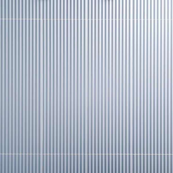 Linear Denim Blue 11.41 in. x 35.37 in. Matte Ceramic Wall Tile (14.42 sq. ft. / Case)