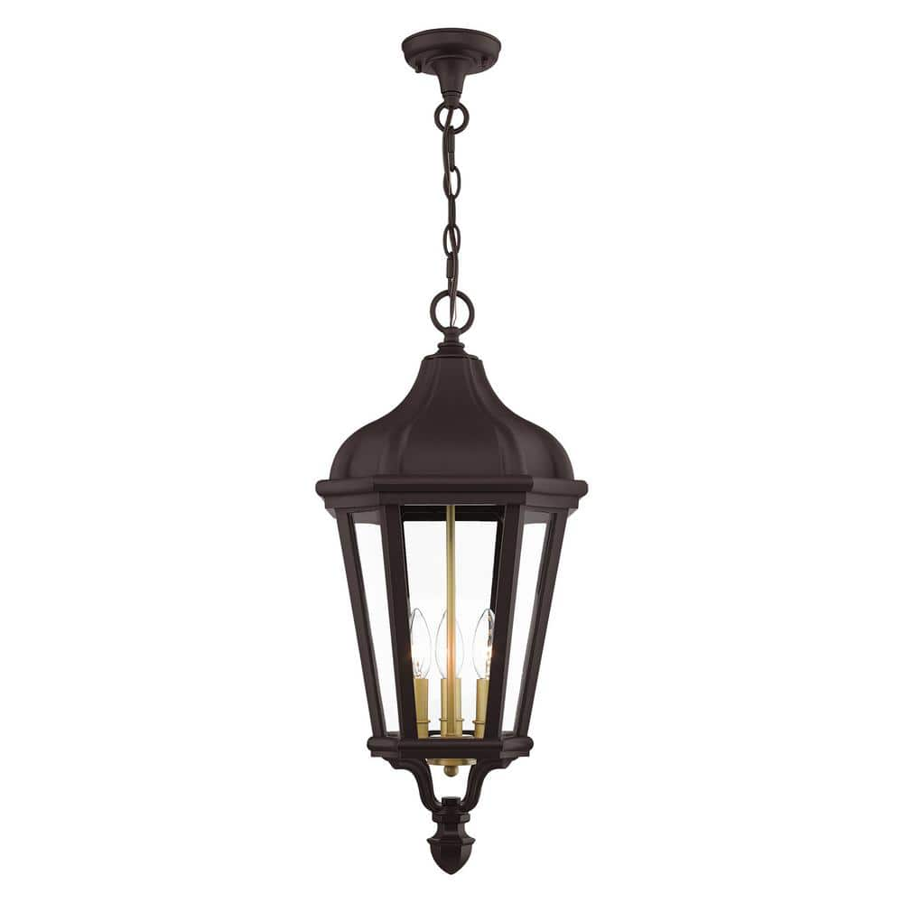 Livex Lighting Morgan 3 Light Bronze Outdoor Pendant Lantern 76193-07 ...