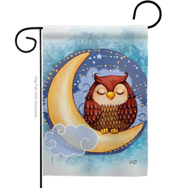 Angeleno Heritage MADE AND DESIGNED LOS ANGELES CALIFORNIA 13 in. x 18.5 in. Midnight Owl Garden Friends Double-Sided Garden Flag Garden Friends Decorative Vertical Flags