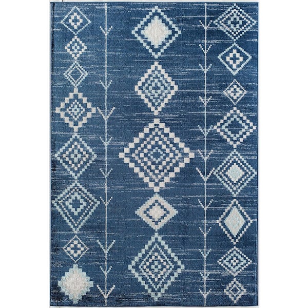 Rugs America CosmoLiving By Cosmopolitan Native Blues 2 X 8ft. Indoor Area Rug
