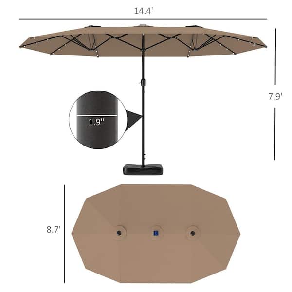 Outsunny 14.4 ft. Double Umbrella, Large Outdoor Patio