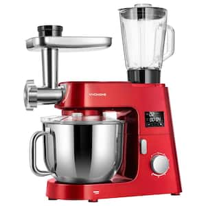 キッチン家電 Multifunctional Stand Mixer VIVOHOME 6 qt. 6- speed Red 3 in 1 Multifunctional Stand Mixer