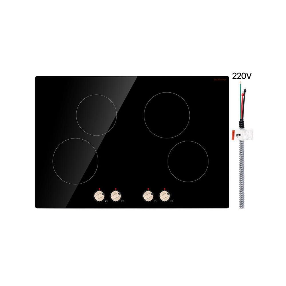 30 in. 4-Burner 6600W Induction Cooktop with dial Control and Auto Shut-Off